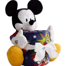 Disney Mickey Mouse Buddy  Throw Blanket Set The Big One Kids Plush Throw 50x60