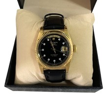 Cyma Day & Date President Automatic Black Dial Stainless Steel Gents Watch
