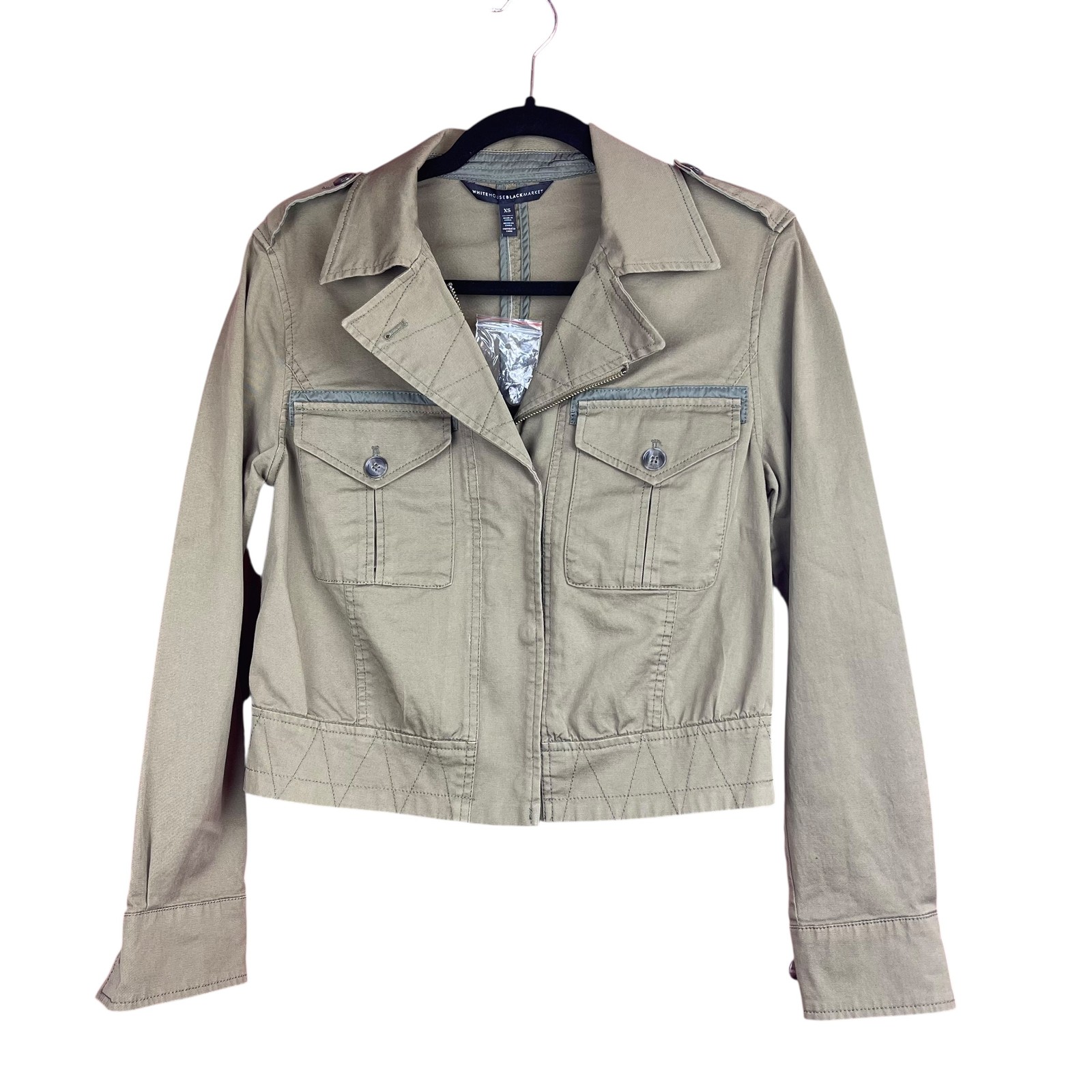 White House Black Market Jacket Womens XS Twill Cropped Util