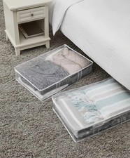  Clear Under-the-Bed Storage with Zipper for Clothes - 2 Pack