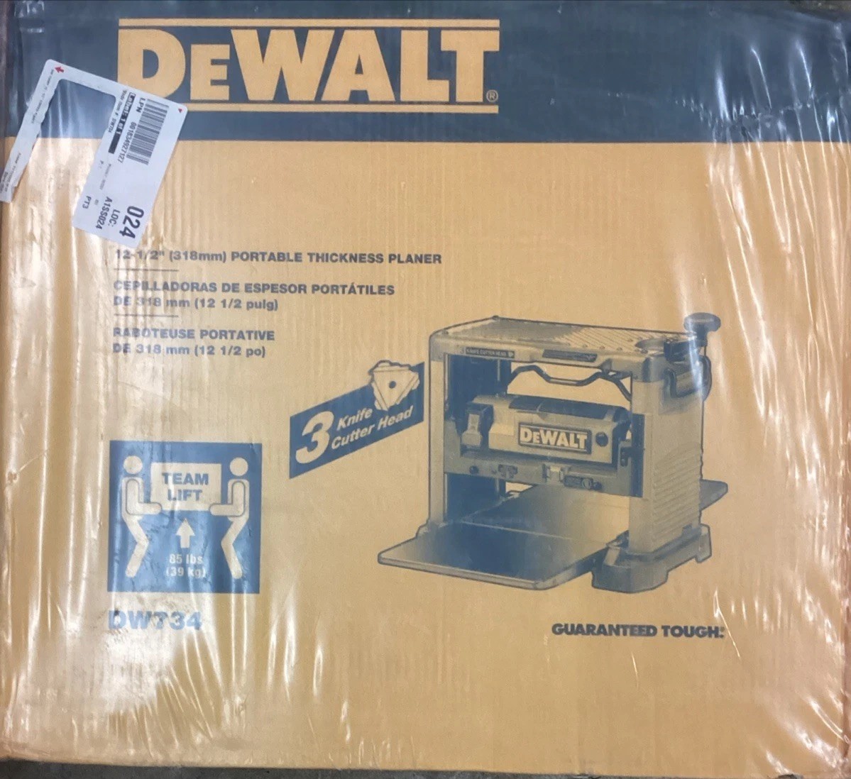 DEWALT DW734 12-1/2 inch Thickness Planer with Three Knife Cutter-Head NEW