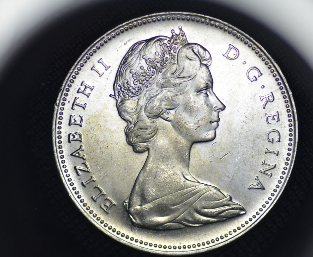 BU 1966 CANADIAN SILVER DOLLAR, GEM UNC, 80% SILVER+20% COPPER