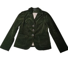 GAP Womens Green Corduroy Blazer Jacket Butto...