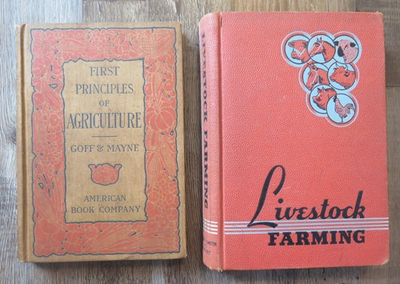#ad #ad Vintage Book Lot 1936 Livestock Farming amp; 1904 First Principles of Agriculture $21.95