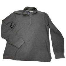 L Banana Republic Men's 1/4 Zip Pullover Sweater Gray Size Large Long Sleeve