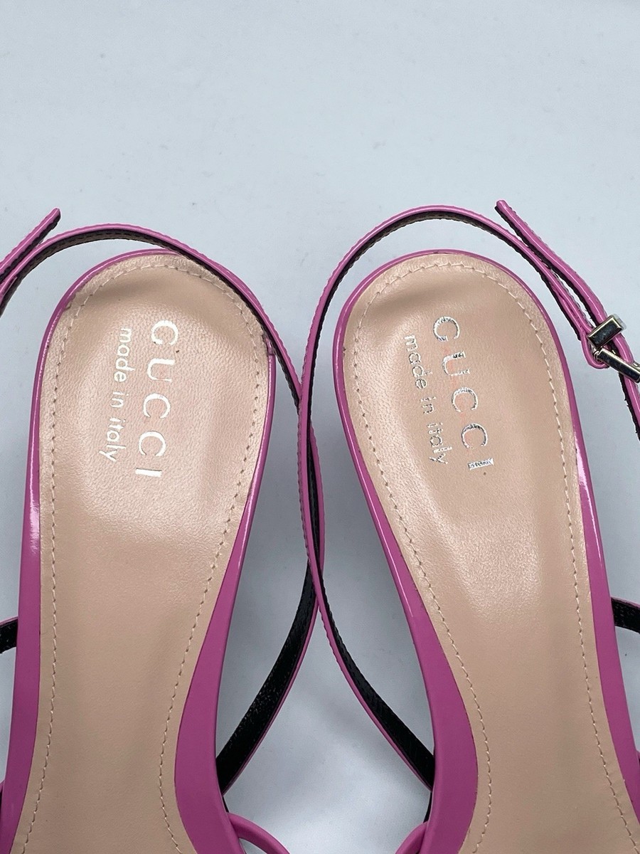 Gucci Seraphine 75MM Leather Slingback Pumps size 40 Retail $1450