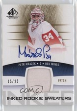 2013 SP Game Used Edition Inked Rookie Sweaters 15/25 Petr Mrazek Patch Auto s0w