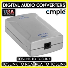 Toslink to RCA Extender Optic Toslink Converter Coax Adapter ONLY DIGITAL AUDIO