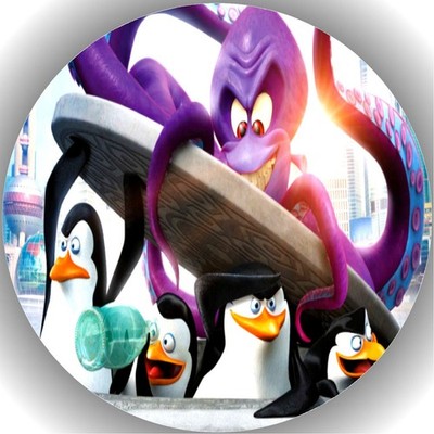 Tortenaufleger Geburtstag Party Tortenbild Fondant Oblate Pinguine Madagascar T6