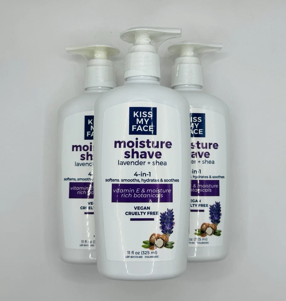 Kiss My Face hidratante afeitado lavanda + karité 11 fl oz - paquete de 3 - vegano Foto 2 de 4