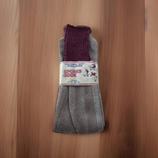 VTG Mens Socks Sport Tube Thermal Knit Acrylic Orlon Burgundy 10-15 USA Made