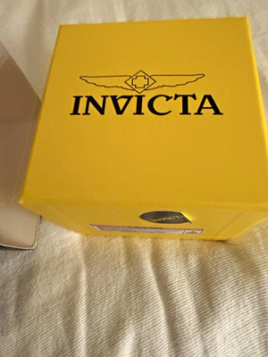 Invicta Analog Wristwatch Gold Dial Silver Tone Metal Bracelet w/ Box