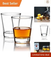 Set of 2 Durable 1.5 oz Shot Glasses with Hea...
