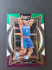 Panini Select 2024-25 De'Aaron Fox Green White Purple Prizm #3 Sacramento Kings