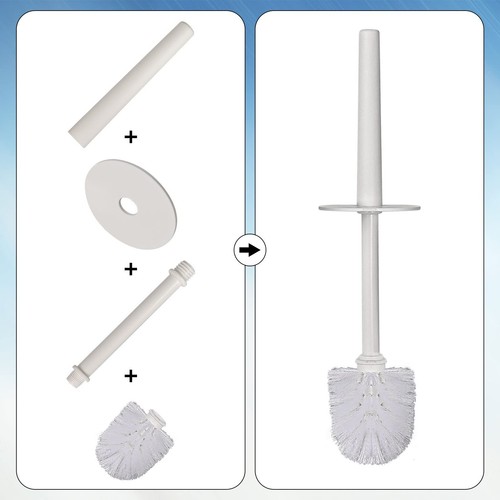 Toilet Brush2 Pack Compact Toilet Brush & Holder SetPlastic Round Barrel Loo ... - Picture 5 of 8