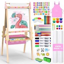 Joyooss Art Easel for Kids Easel for Toddlers,Adjustable Standing Wooden Ease...
