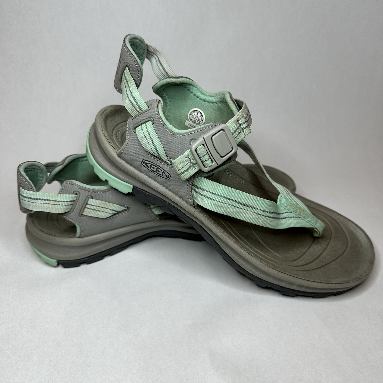 Sandali da trekking Keen Terradora II punta grigio chiaro onda oceanica verde acqua donna 8