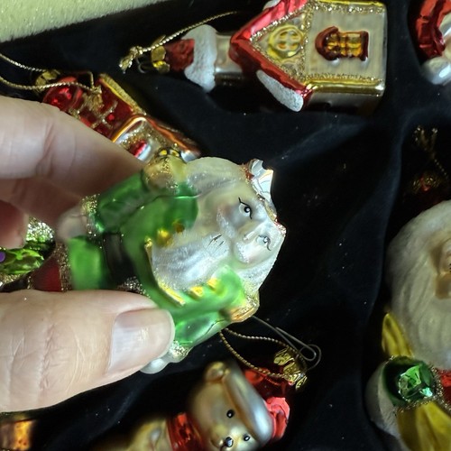 36 Christmas Ornaments Collection Vintage Handblown Handpainted Wood Brass Box - Picture 24 of 24
