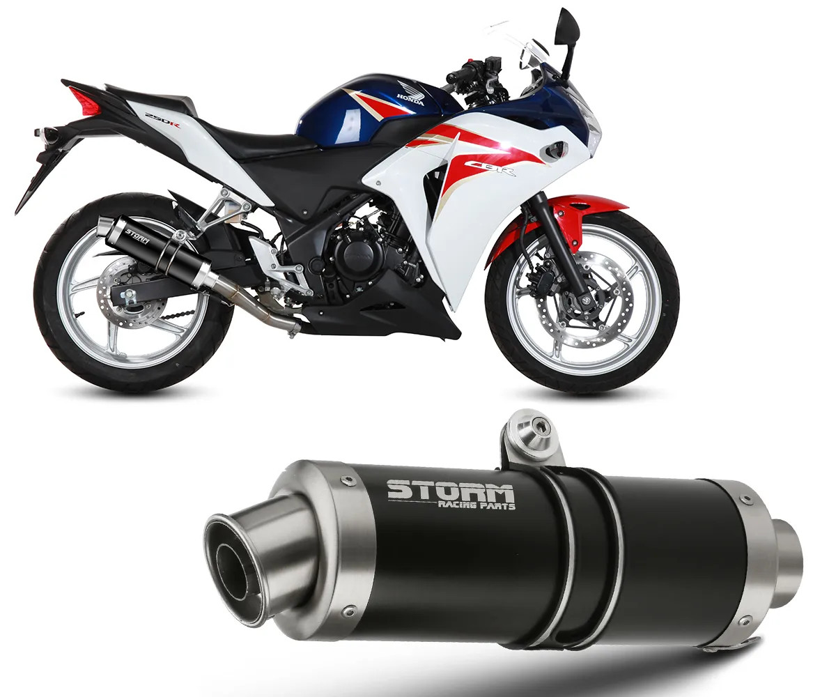 Exhaust Storm by Mivv Muffler Gp Nero Steel for Honda Cbr 250 R 2011 > 2014