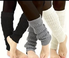 3 Pairs of Neutral Leg Warmers One Size Fits