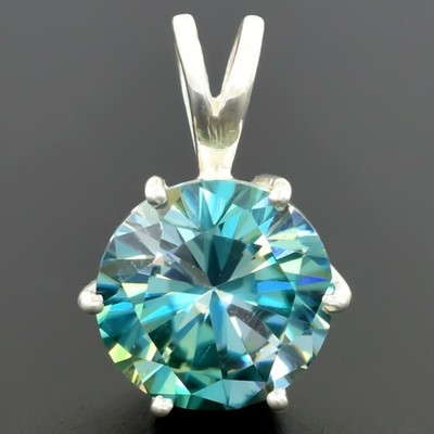 7.80 Ct Blue Diamond Pendant in 925 Silver Certified Christmas Gift Jewelry
