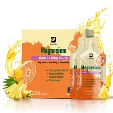 Magnesium Citrate Liquid Supplement, with Bromelain, Vitamin C, D3, B6, Zinc