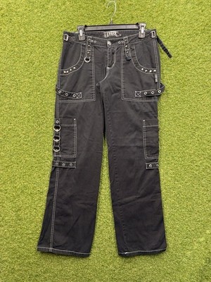 Y2K Tripp NYC Pants Womens 5 Cargo Goth Emo Scene Baggy Zip Grunge