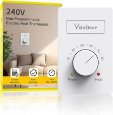 Manual Electric Baseboard Heater Thermostat for Home 240 V Only, 1 PC