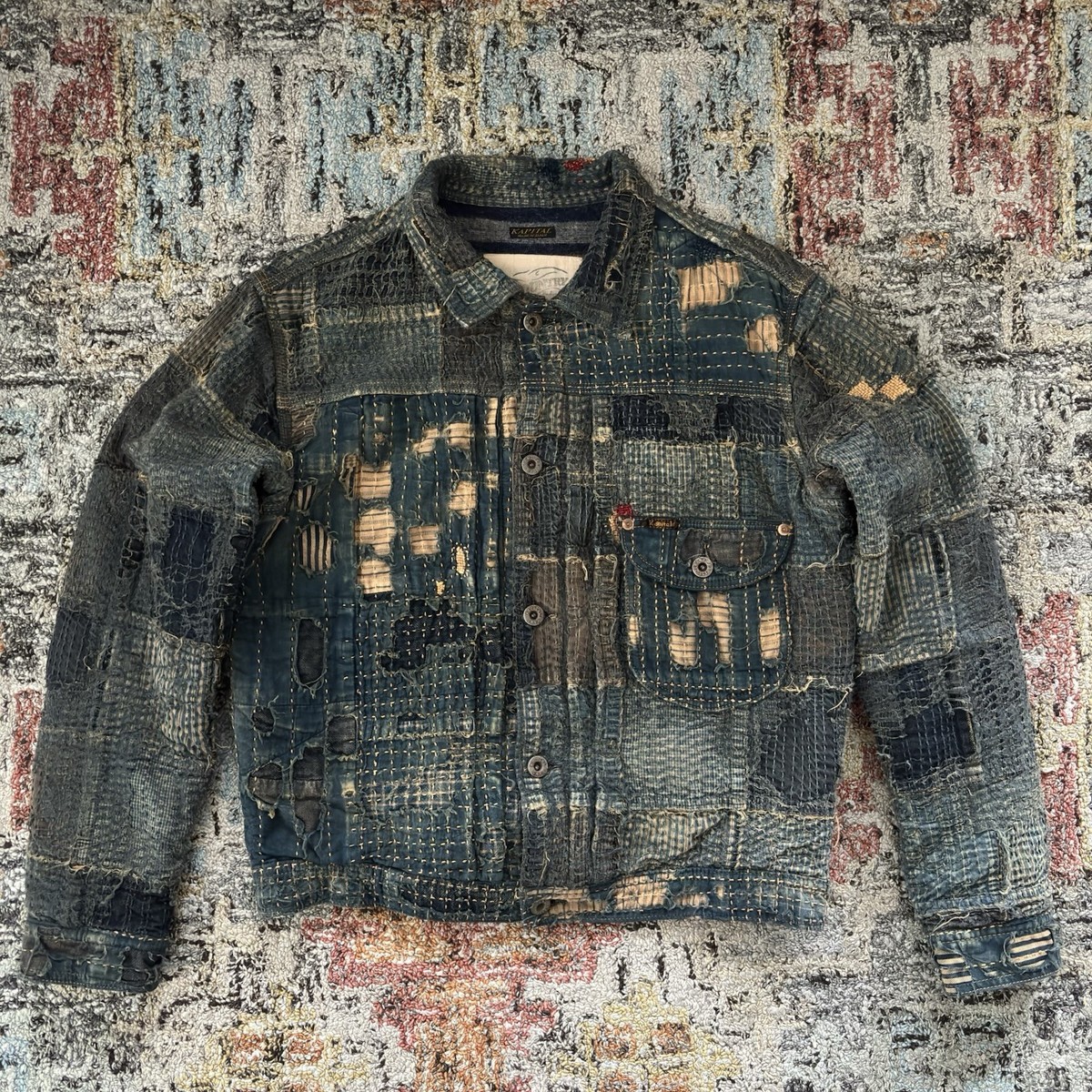 Kapital black boro 1st jacket ボロ デニム 2 Kapital TEACORE Black Boro Spring 1st Jacket | CO JP Gallery