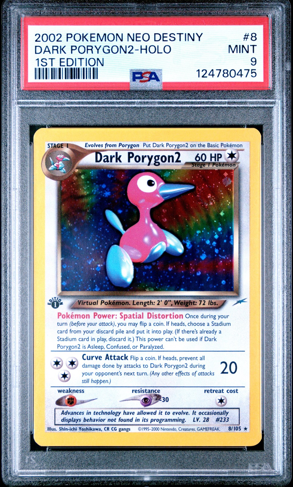 2002 POKEMON NEO DESTINY 1ST ED #8 DARK PORYGON2-HOLO PSA 9