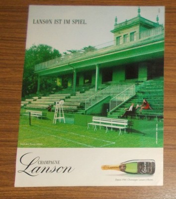 Seltene Werbung LANSON Champagner - Lanson ist im Spiel - Nach Tennis-Match 1989