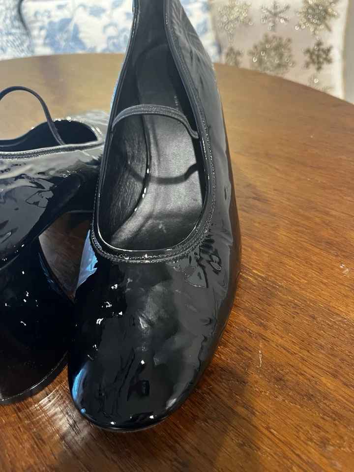 Zapatos de tacón KHAITE Mary Jane 41 charol negro punta cuadrada Italia Foto 4 de 4