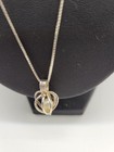Vintage Sterling Silver Signed LUC 925 Caged Pearl Pendant Necklace — photo 1