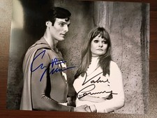 Christopher Reeve / Valerie Perrine Superman Signed 8x10 COA W/Matching Sticker