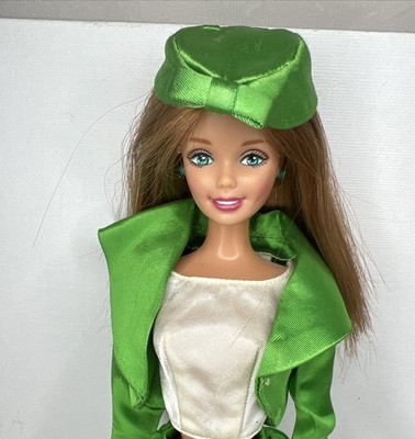 Redhead Green Eyes Superstar Barbie Doll In 1960s Vintage Satin Outfit