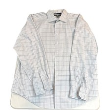 Pronto Uomo Modern Fit Plaid Non-Iron Dress Shirt Gray XXL Men