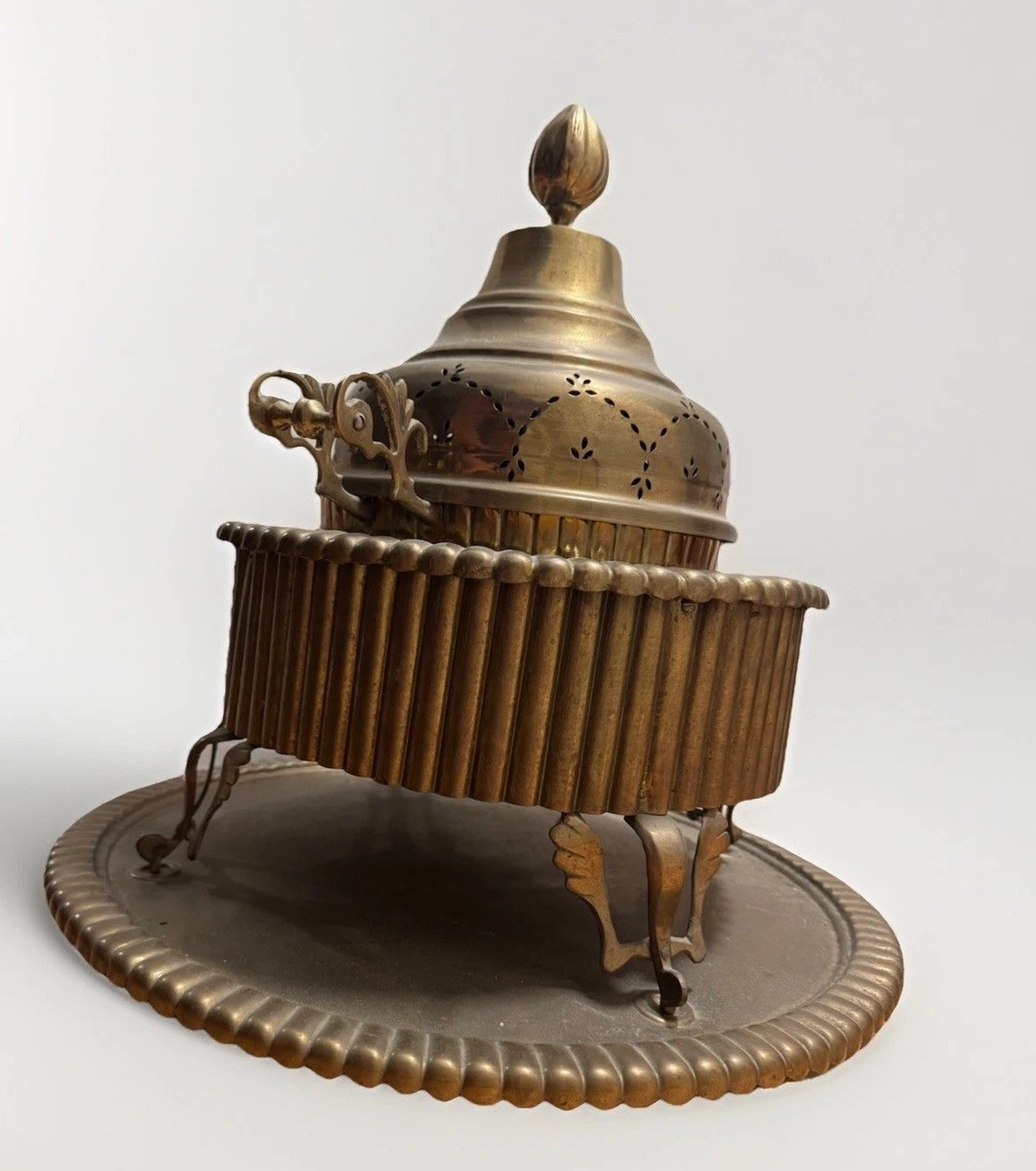 Rare Antique Vintage Large Turkish Brass Brazier Middle Eastern