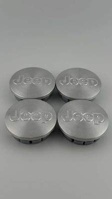 JEEP SET OF 4 Brushed Silver 55mm/2.16in Wheel Center Caps