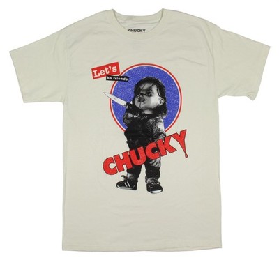 Child's Play Men's Chucky Let's Be Friends Graphic Print T-Shirt, Small Adult