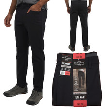 NWT Weatherproof Vintage Men's Straight Tech Water-Resist Pants Black Size 34x30