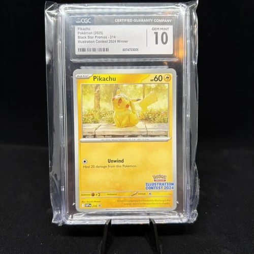 Pokémon TCG 2024 Illustration Contest Pikachu (SVP 214) CGC 10 Gem Mint