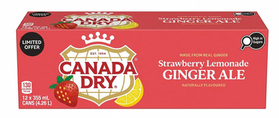 Canada Dry Strawberry Lemonade Ginger Ale 12 fl.oz. / 355 ml.