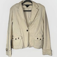 Ralph Lauren Lauren Jeans Co Corduroy Blazer Cream Academia Equestrian Womens M