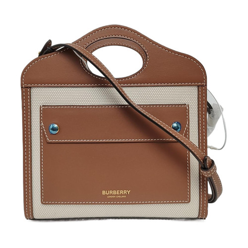 BURBERRY Pocket Handbags Cloth Brown Free Shipping | Duties Paid