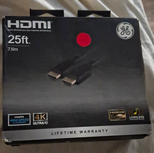 GE 4K Ultra HD High Speed HDMI Cable w/ Ethernet 25 ft Black