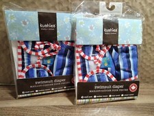 Kushies Swim Diaper Lot Of 2 Unisex Small 6-14lbs