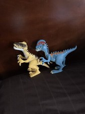 Jurassic World JW 9" Blue Dilophosaurus And Raptor Dinosaur W/ Light Sound 9"