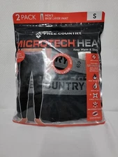 Free Country Men's Microtech Heat Base Layer Pant 2 Pack Thermal Long Underwear