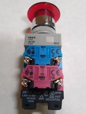 IDEC AYLW49922D-R-24V  USED  SWITCH;24VAC/DC,TW PUSH-PULL,MSHRM,RED