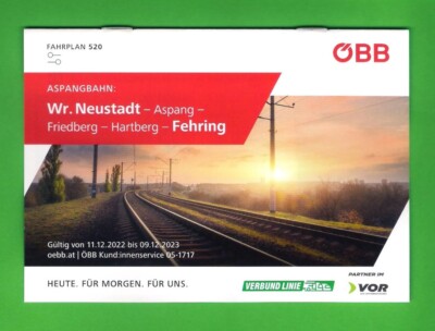 ÖBB Austrian Railways Timetable - 520: Wiener Neustadt to Fehring - 2022/3